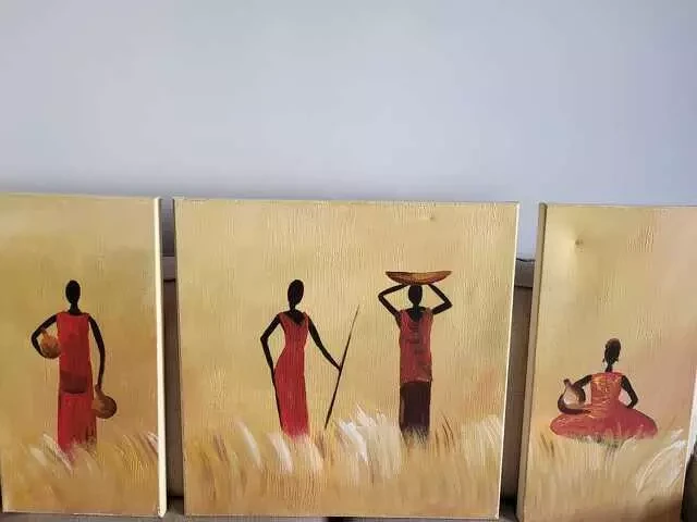 Conjunto de cuadros de galería estilo africano